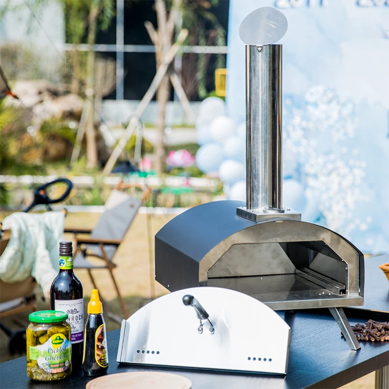 

Outdoor Kitchen Backyard Portable Household Stainless Steel Woodfire Pizza Oven Wood Charcoal Garden BBQ Grills
