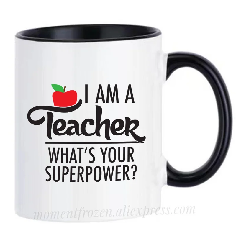 

Teacher Mug Tea Milk Cocoa Coffee Mugen Ceramic Children Kids Cup Drinkware Teaware Tableware Coffeeware Home Decal Friend Gifts