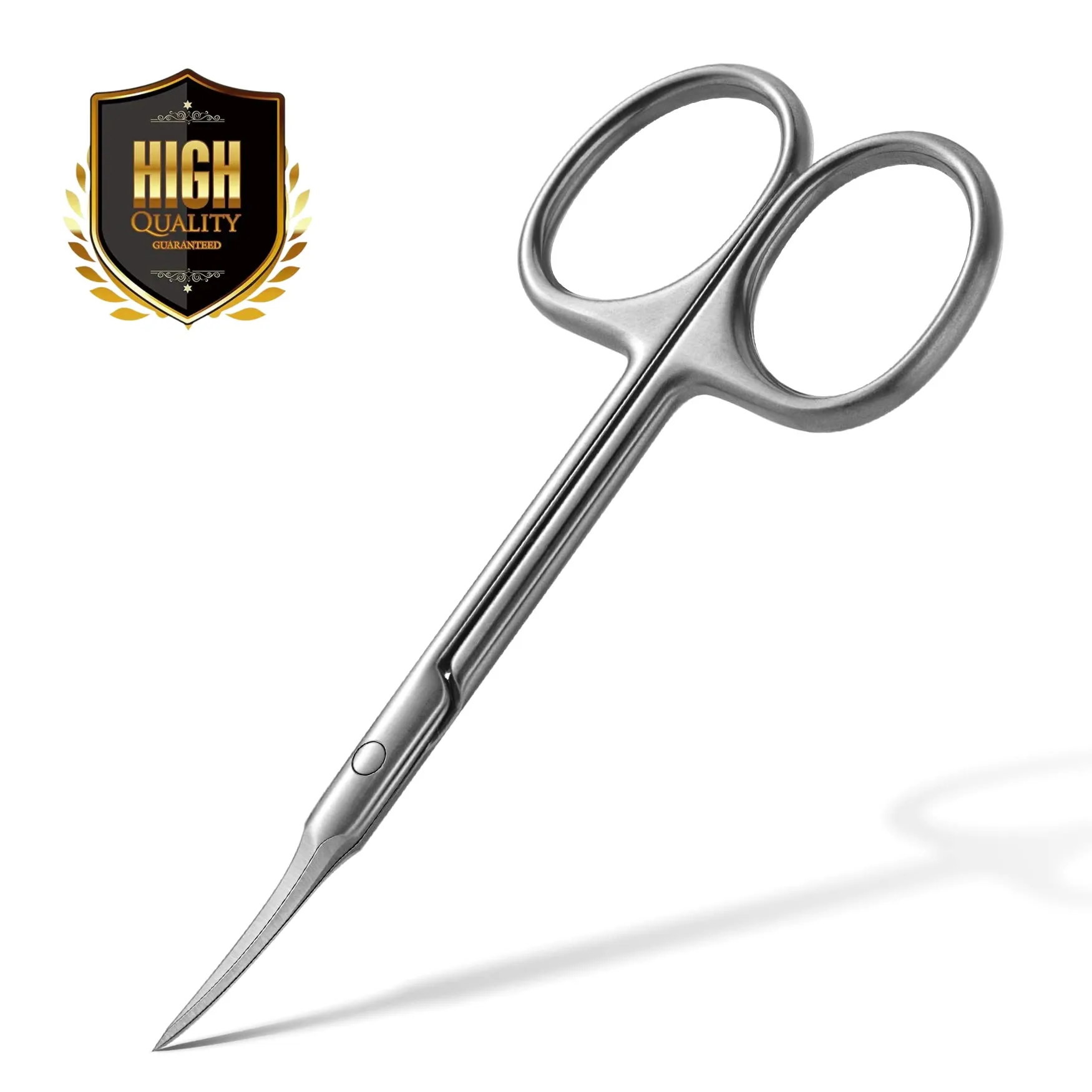 

Pro Fingernail Cuticle Scissors Extra Fine Curved Super Russian Sharp Thin Blade Tip for Nails Eyebrow, Eyelash, and Dry Skin