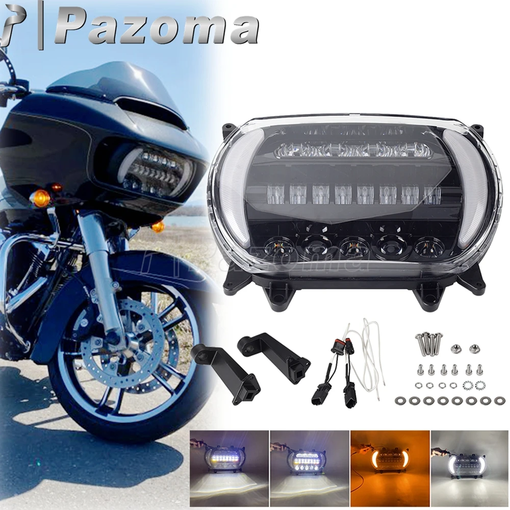 Фары головного света мотоцикла Hi/Lo лампы с указателем поворота для Harley Road Glide FLTR