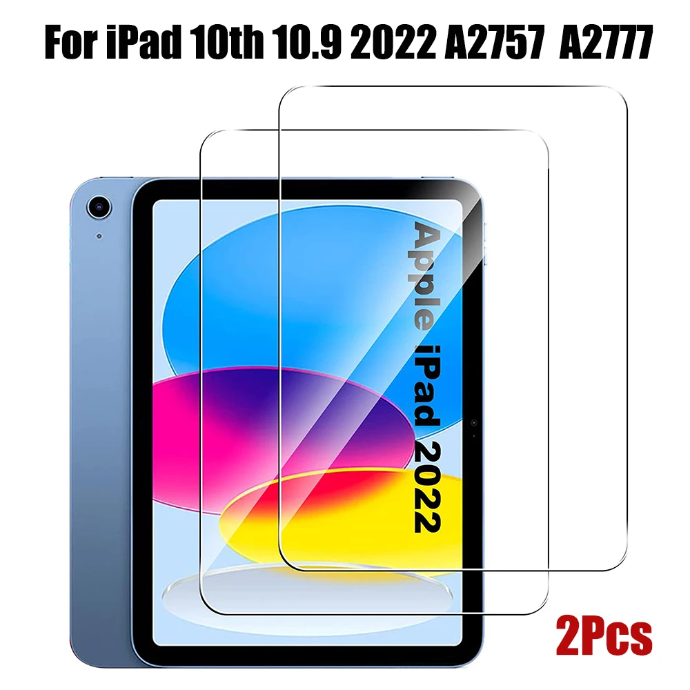 

Tempered Glass For Apple iPad 10 10.9 inch 2022 A2757 A2777 Full Coverage Screen Protector Glass For iPad 10th Generation 10.9''