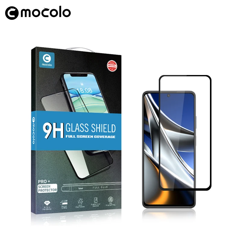 

for POCO X4 Pro 5G Screen Protector Mocolo Full Glued Adhesive 9H Tempered Glass Film for Xiaomi POCO X4 GT Screen Protector