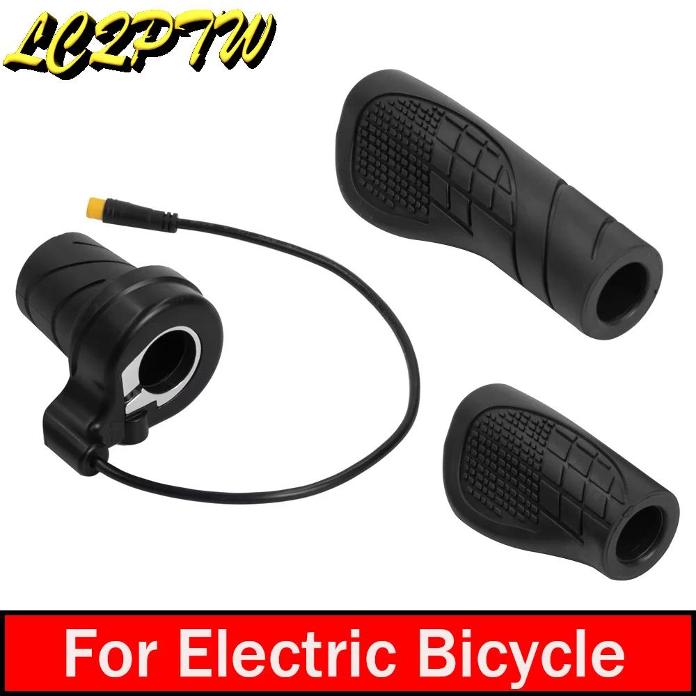 

Electric Bike Thumb Throttle 76X/FT-76X Half Twist Throttle Handle 12-72V Left Hand Accelerator Waterproof 3pin WP Plug Accessor