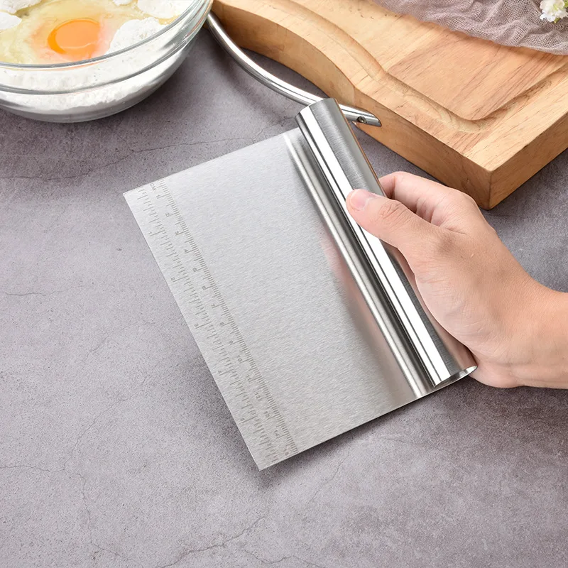 

Скребок для теста со шкалой из нержавеющей стали, для выпечки тортов, для приготовления еды, шпатели для мастики, нож-лапша, скребок для торт...