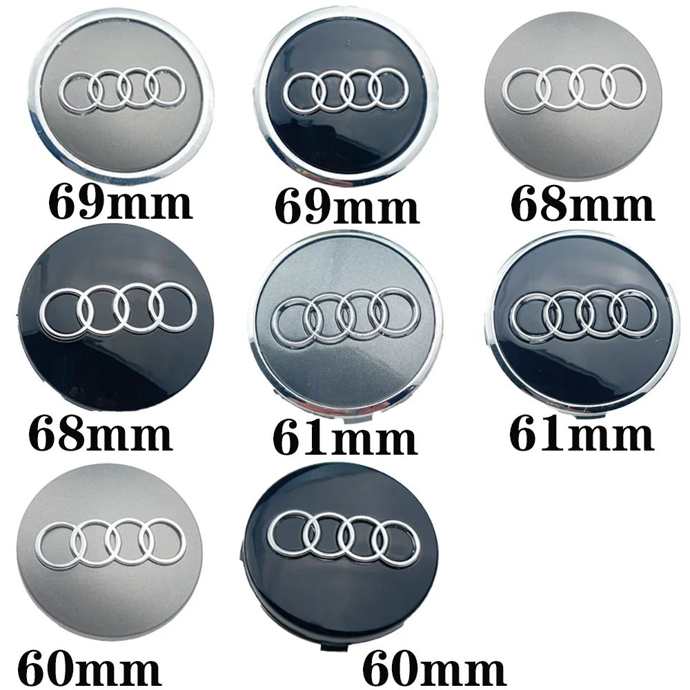 Фото 4 шт., защитное кольцо с логотипом в ступицы колеса автомобиля для Audi A3 A4 A5 A6 A7 B5 B6 C5 C6 8P 8V 8L Q2 Q3 Q5 Q8 TT RS3 RS4 №1