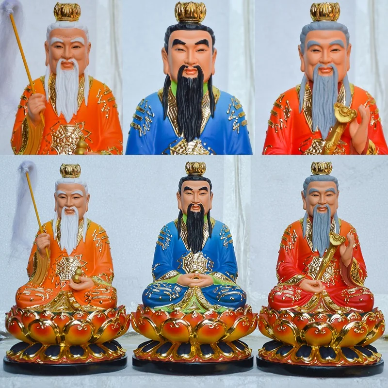 Набор 3шт. # HOME Temple Shrine TOP эффективное золотое покрытие даосский боги поклонения San