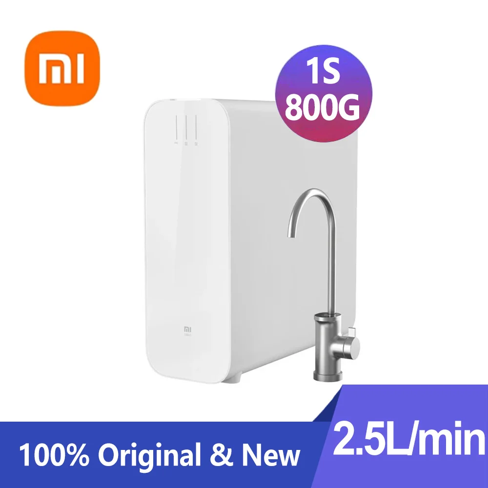 

New Xiaomi Water Purifier S1 800G 2.5L/Min Double Outlet Super Large Throughput OLED Display Faucet 5-Level Filtration Smart APP