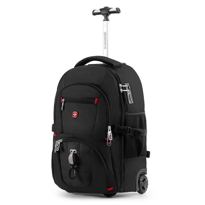 CROSSGEAR Brand Men's Trolley Backpack Business Travel Bag With Wheels Large Capacity Laptop Luggage Backpacks For Women Teens