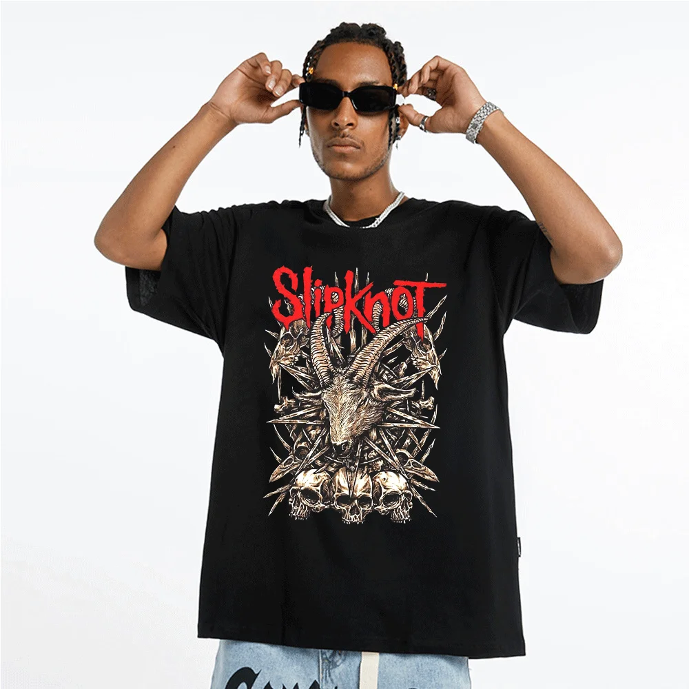 

Prepare for Hell Tour Men's T Shirt Heavy Metal Streetwear Tops Rock Band Round Neck Short Sleeves Mens Womens Slipknots T-shirt