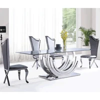 modern hotel dining room side chair upholstered from china hotel modern stainless steel legs gray leather dining chairs