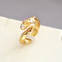 masa 2022 new classic gold color irregular zircon metal adjustable opening rings for woman wedding party fashion jewelry