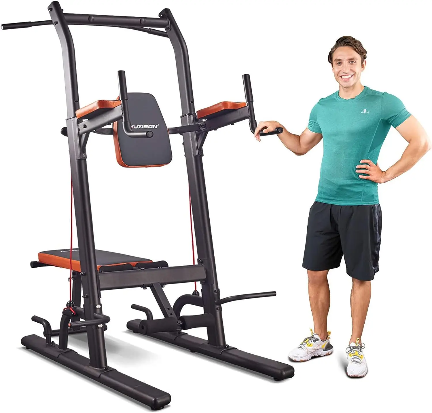 

Power with Bench Pull Up Bar Dip Station for Home Gym Workout Strength Training Fitness Equipment
