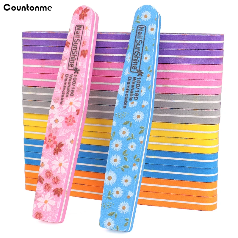 

50 шт./лот губка пилки для ногтей блок для акриловых инструментов для маникюра моющаяся наждачная бумага полировка пилка для ногтей Маникюр Педикюр поставка