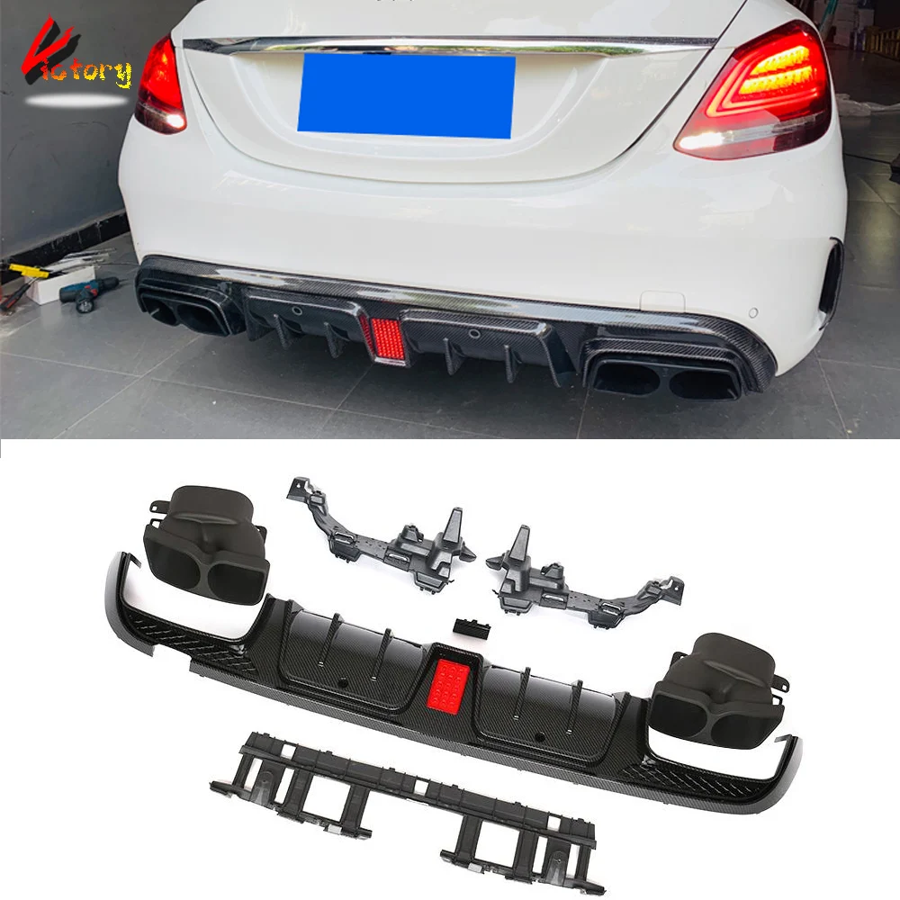 Карбоновый задний диффузор для губ со светодиодной подсветкой с выхлопными