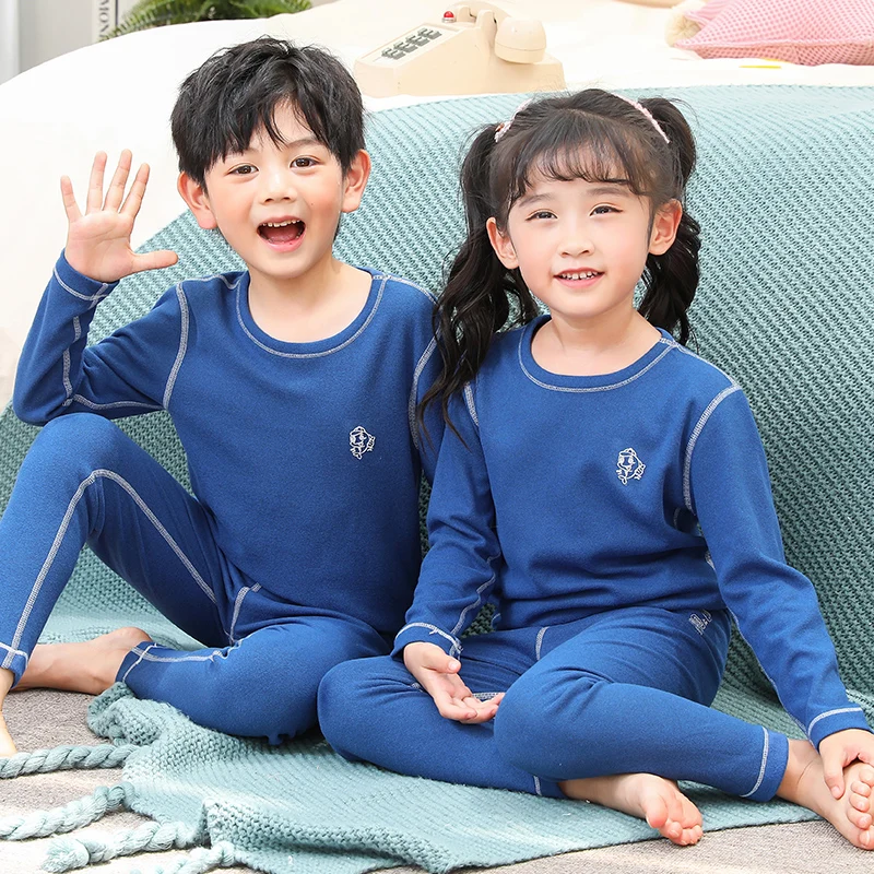 

Children's underwear set thickening boys' autumn trousers girls middle-aged children's spring and autumn seamless thermalpajamas