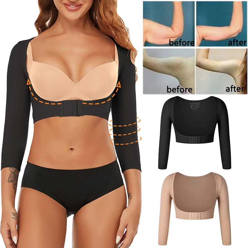 

Corrector Support Sleeves Up Push Shapers Compression Arm Breast Posture Upper Long Tops Arm Shoulder Humpback Shapewear Women