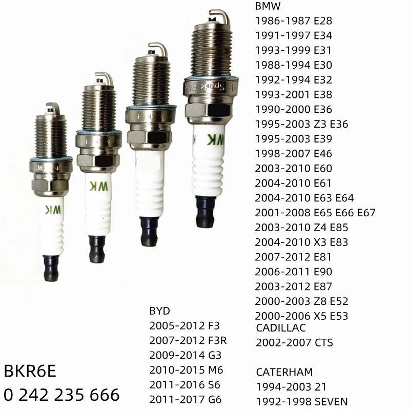 

ZFR5FGP BKR6E Car Engine Ignition Spark Plug For BMW E28 E31 E32 E34 E30 Z3 E36 E38 E39 E46 E60 E61 E63 E64 E65 E66 E67 Z4 E85