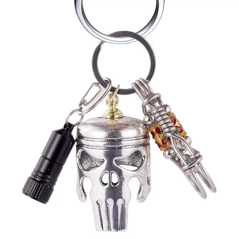 

Piston Art Keychain Engine Piston Shape Skull Key Ring Alloy Skeleton Keyfob Pendants For Bike Rider Car Driver