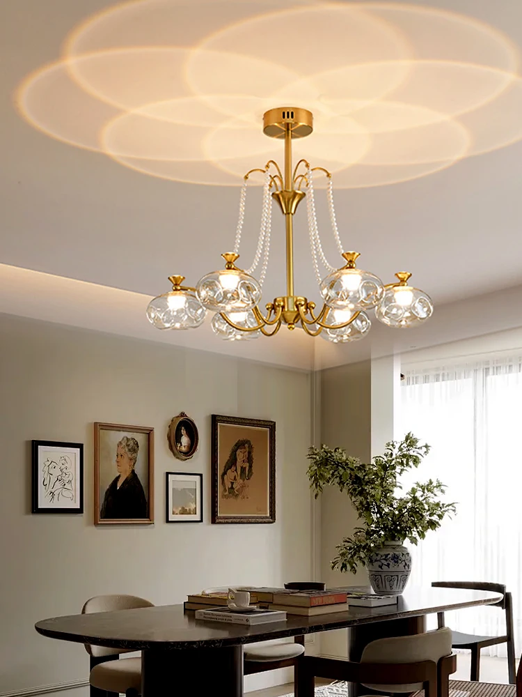 Подвесная люстра NoEnName_Null бронза стекло теплый свет