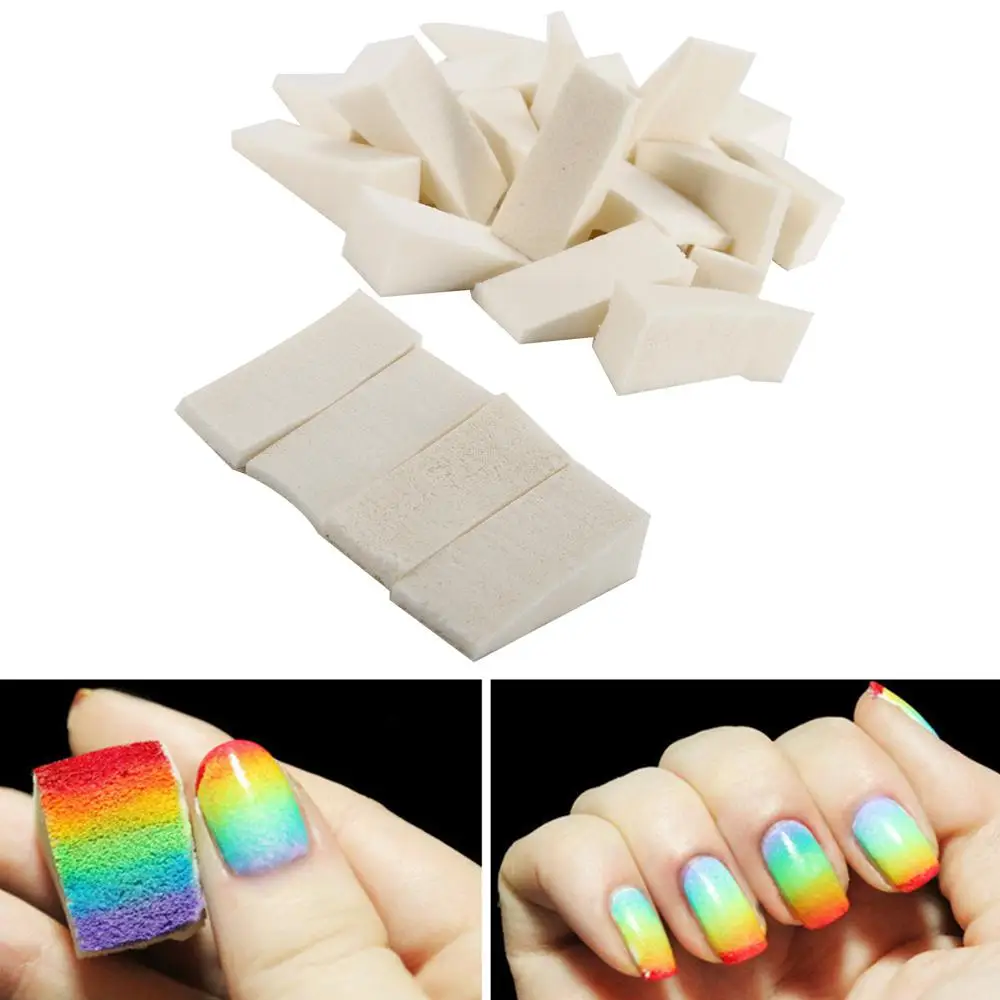 

24/8Pcs Soft Triangle Nail Art Transfer Sponge Gradient Coloring Stamping Stamper Painting Image Stamp Foam Polish Gel UV Tools