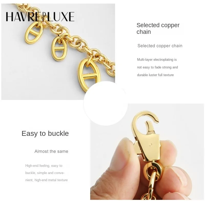 Bag Extension Chain Pig Nose Metal Not Fade Transformation armpit crossbody belt Messenger Bag Shoulder Strap Accessories