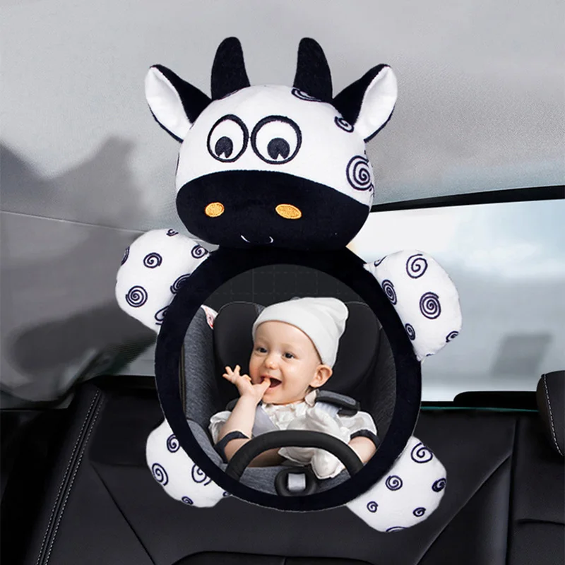 Black White Car Mirror Back View Seat Mirror Baby Care Safety Seat Headrest Rearview Mirror Baby Facing Rear Ward Kids Monitor