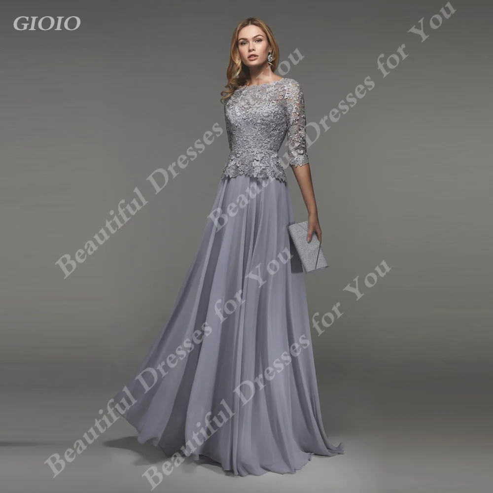 

GIOIO Long Formal Chiffon/Lace,Illusion Neckline, Flowy, Keyhole Lllusion Back, LacePeplum Top, Mother Of The Bride Dresses