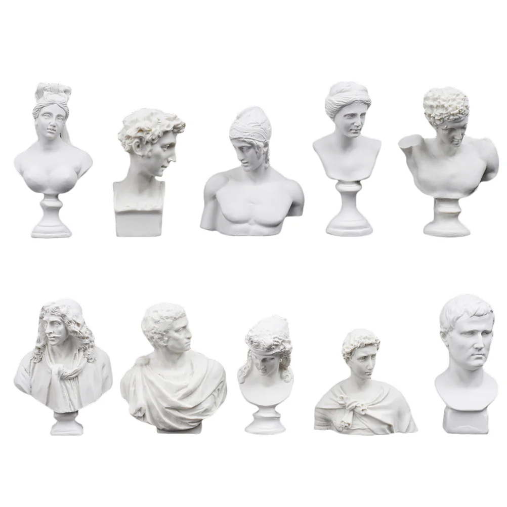

Statue Bust Greek Sculpture Goddess Mini David Resin Figurine Sketch Head Decor Desktop Figurines Adornment Roman Statues