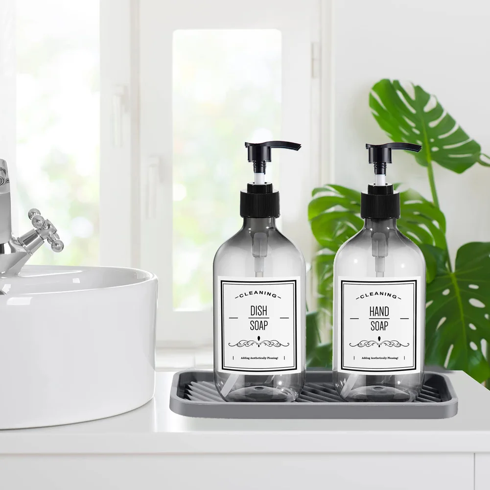 500 мл прозрачный стеклянный набор для кухонной раковины мыла и посуды емкость