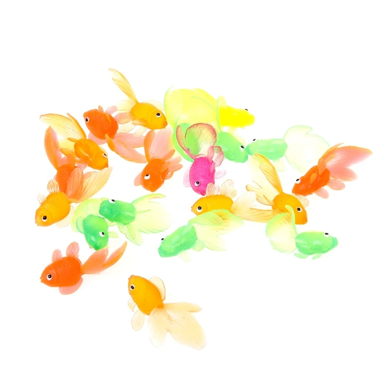

Table Play Toy Golden Fish Model Action Figures Rubber Fish Supplies Portable Bright Color Table Game Creative Baby Gift
