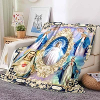 jesus virgin mary soft throw blanket bedding flannel living roombedroom warm blanket