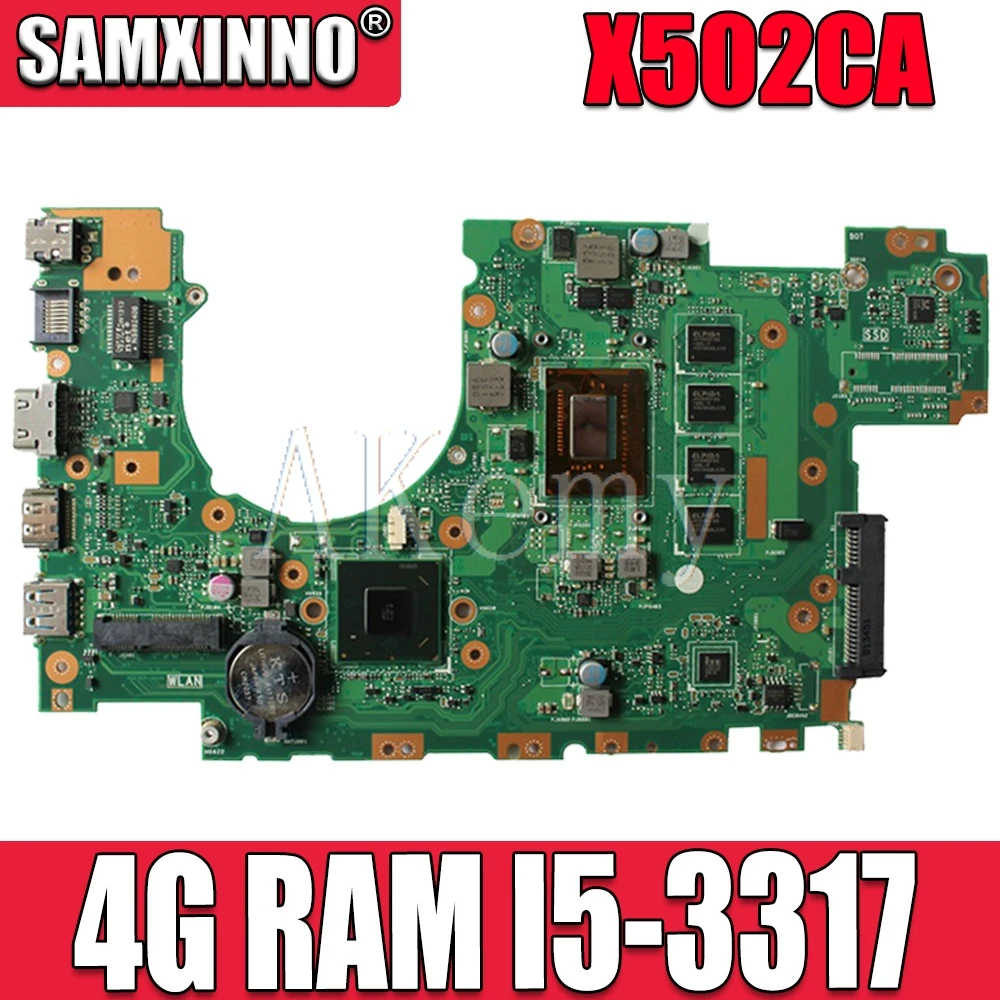 

SAMXINNO X402CA Laptop motherboard For Asus X502C X402C X502CA X402CA original mainboard DDR3L 4GB-RAM I5-3317U test 100% OK