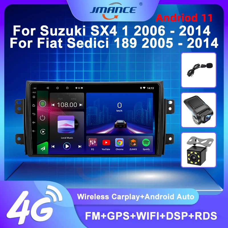 

JMANCE For Suzuki SX4 1 2006 - 2014 For Fiat Sedici 189 2005 - 2014 Car Radio Video Player NavigationNo 2din 2 din