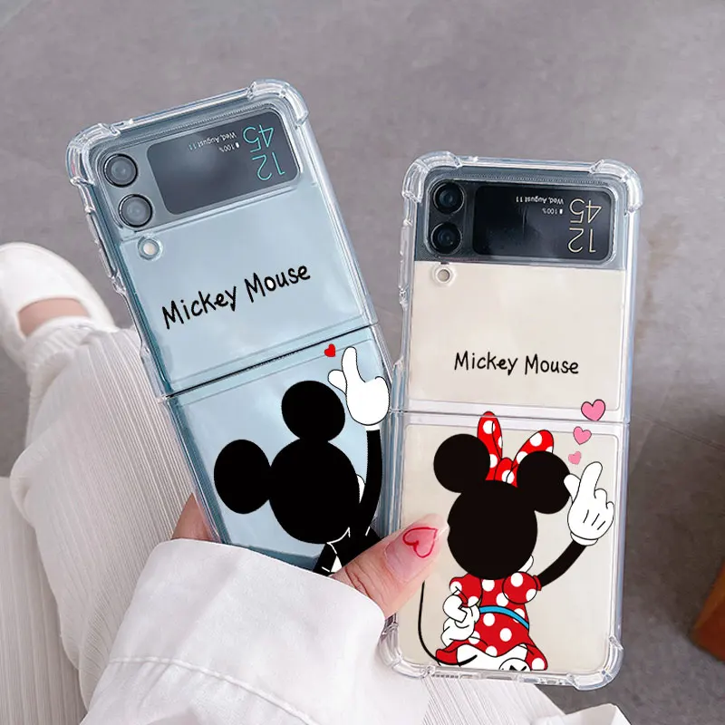

Minnie Mickey Mouse Clear Case for Samsung Galaxy ZFlip3 Z Flip 3 zflip 5G Z Flip 4 Flip4 ZFlip4 Silicone Coque Phone Funda Capa