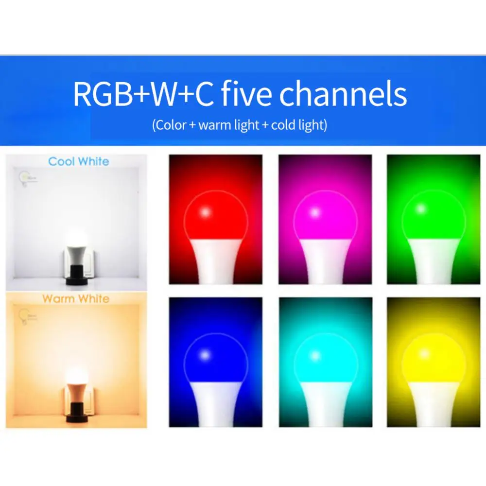 

Led Bulb Dimming Energy Saving Smart Light Bulb Work With Alexa Google Home Led Bulb Lamp Smart Home E27/e26/b22 Rgbcw 9w