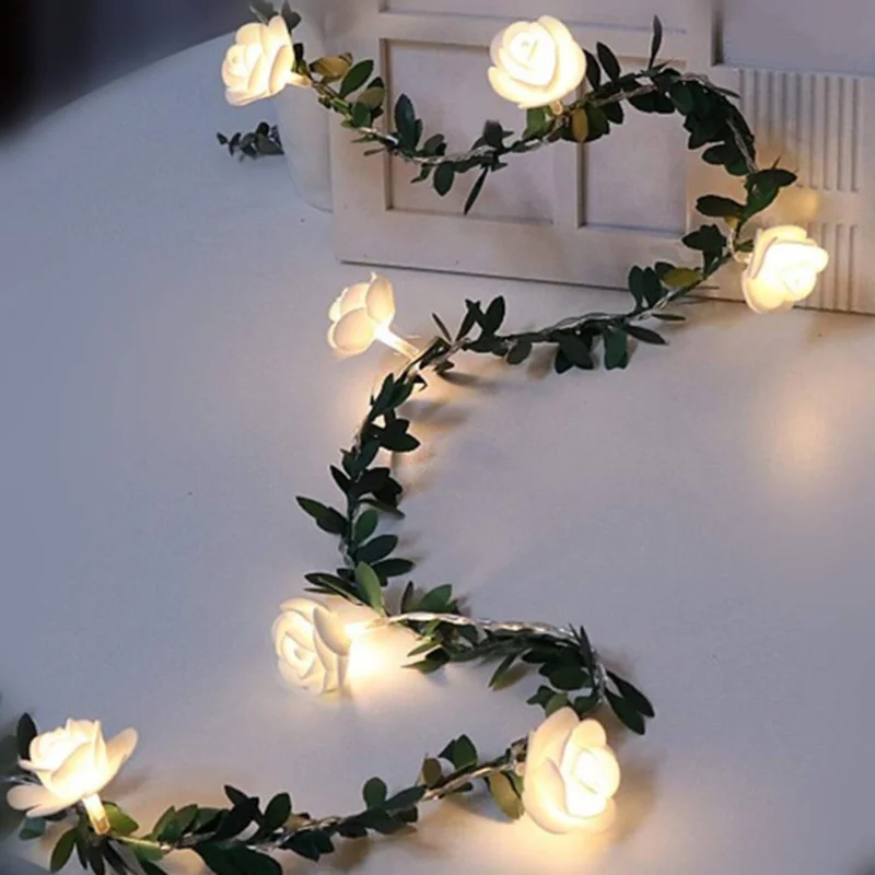 

3M/6M 20leds Rose Flower led Fairy String Lights Battery Powered Wedding Valentine's Day Event Party Garland Decor Luminaria