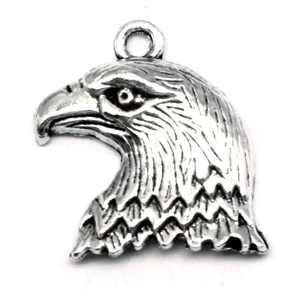 

50pcs Wholesale Jewelry Lots Eagle Head Charms Pendant Supplies For Jewelry Materials 20x22mm