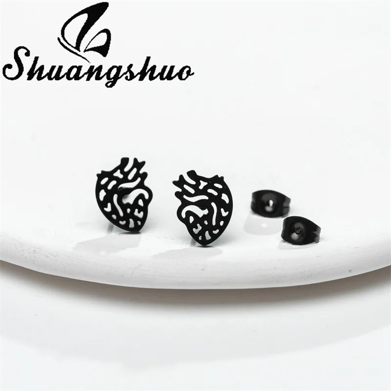 Новинка 2022 креативные серьги-гвоздики Shuangshuo в форме сердца органа серьги из
