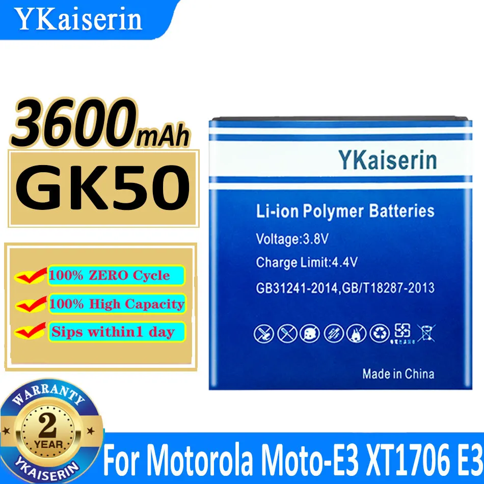 

YKaiserin GK50 GK 50 3600mAh Battery for Motorola Moto-E3 XT1706 E3 Batteries Battery