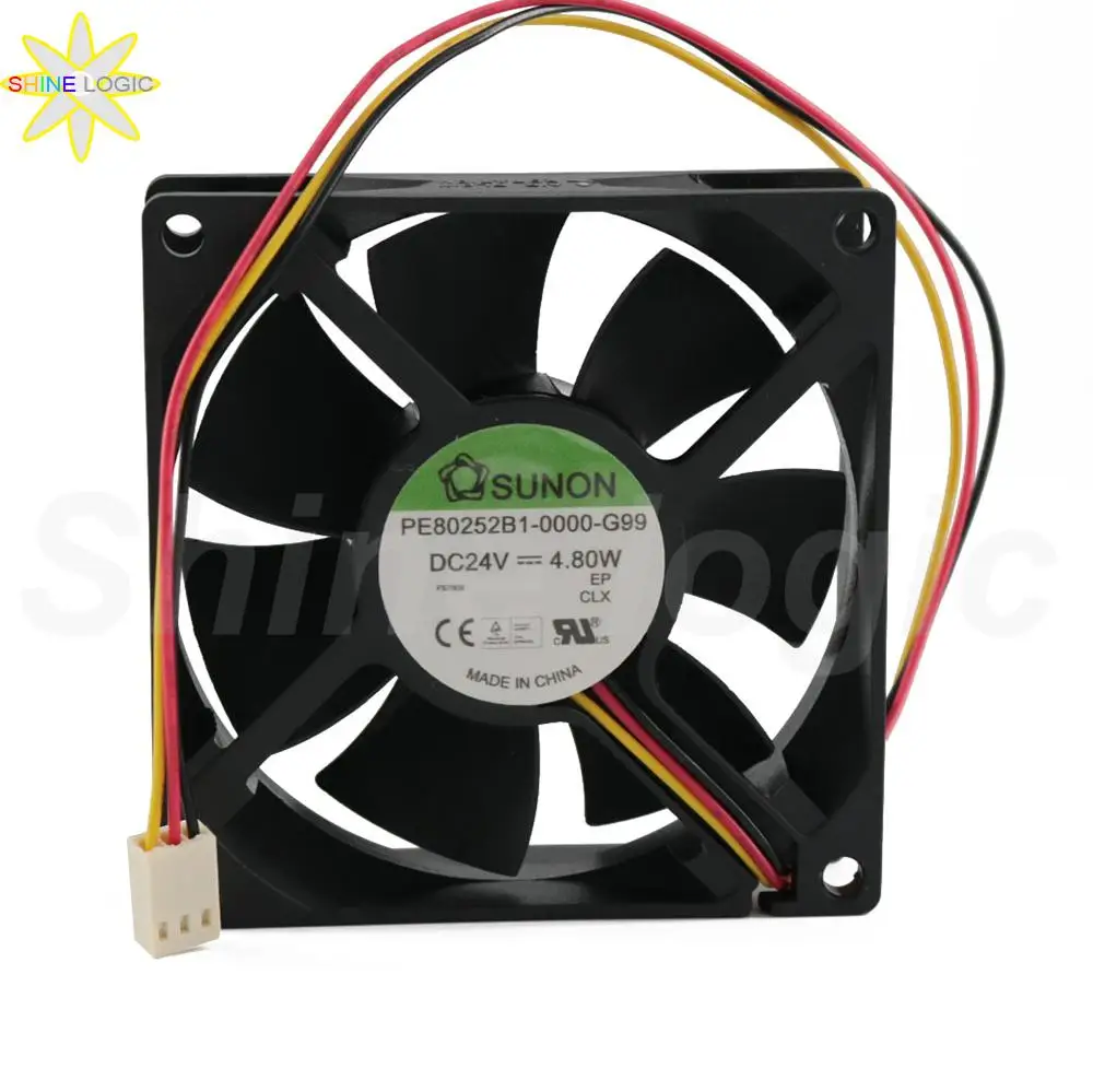 

1Pcs Brand New For SUNON PE80252B1-0000-G99 DC24V 4.80W 80*80*25MM 8025 3Pin Server Cooling Fan Machine Cooling Fan