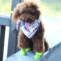 4pcset fashion pet dog rain shoes waterproof cat shoes rubber boots outdoor shoes dog shoes for small dogs
