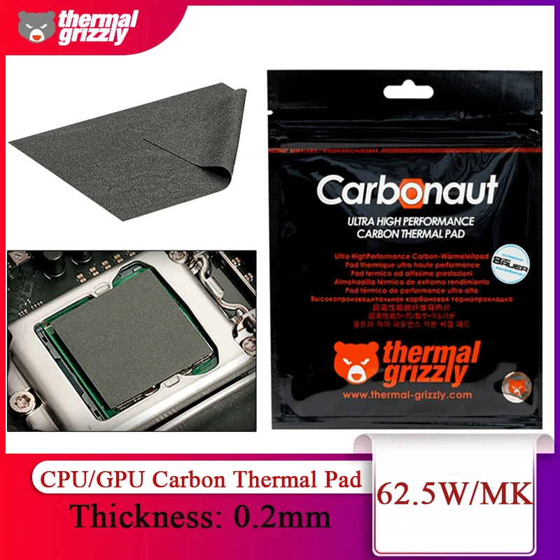 

Thermal Grizzly 0.2mm Carbon Thermal Pad Non-Adhesive Flexible Carbonaut Reusable CPU/GPU/PS4/Motherboard Thermal Silicone Pad