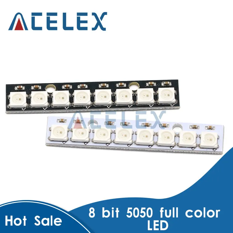 

10 шт., светодиодные лампы WS2812 5050 RGB, 8 каналов