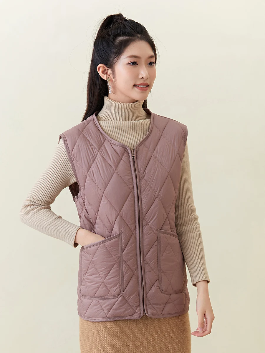 Жилет на флисовой подкладке женский пуховый хлопковый жилет молнии для среднего