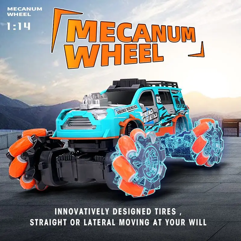 

NEW Hot UJ99-W03 Mecanum Wheel Car Gesture Sensor Electric Car RC Drift Car 2.4GHz 4WD Rotation Gift Toys For Kids