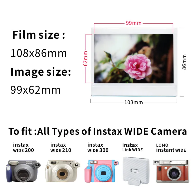 Kup Oryginalne 20 Arkuszy 40 Arkuszy Fujifilm Instax Wide Instant Biała Krawędź Do Aparatu Fuji 100 200 210 300 500AF Lomography Photo