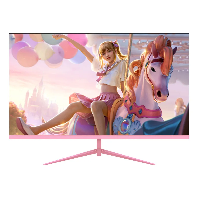

24/27inch Monitor 75hz LED Pink Gaming Display MVA Panel Desktop Screen Gift For Girls