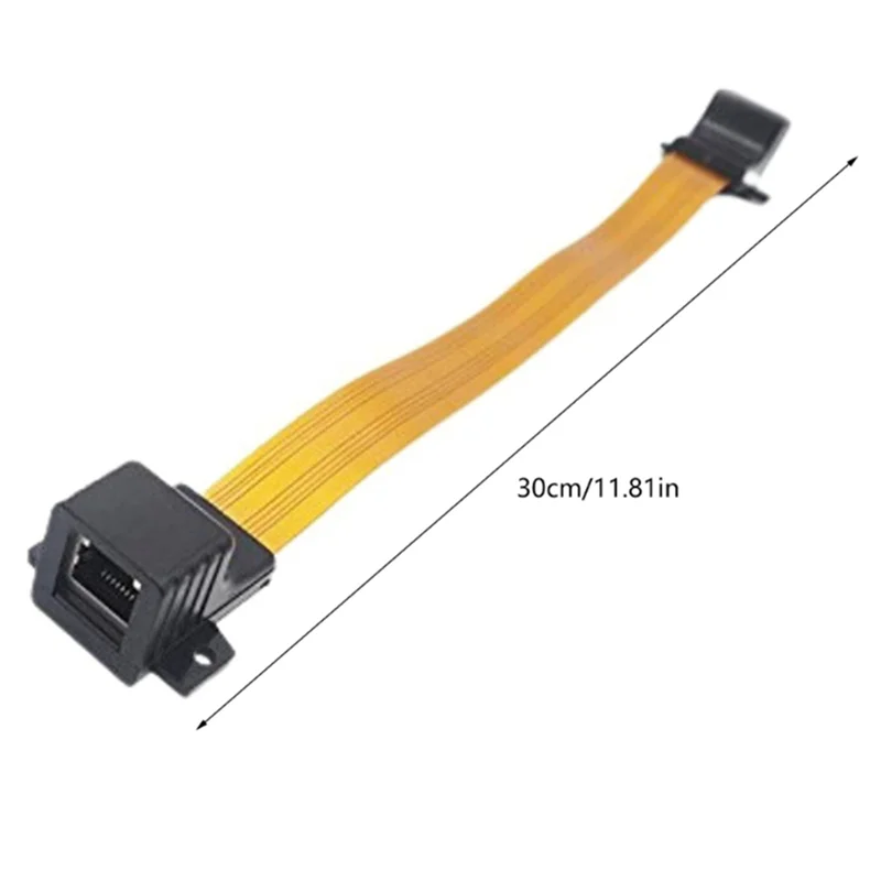 Стильный плоский разъем CAT6 RJ45, гнездовой разъем F, сетевой интернет-кабель, адаптер 30 см, соединительный кабель для домаавтомобиля, окна, двери (art.: 3920d2be68992) - 3920d2be68992