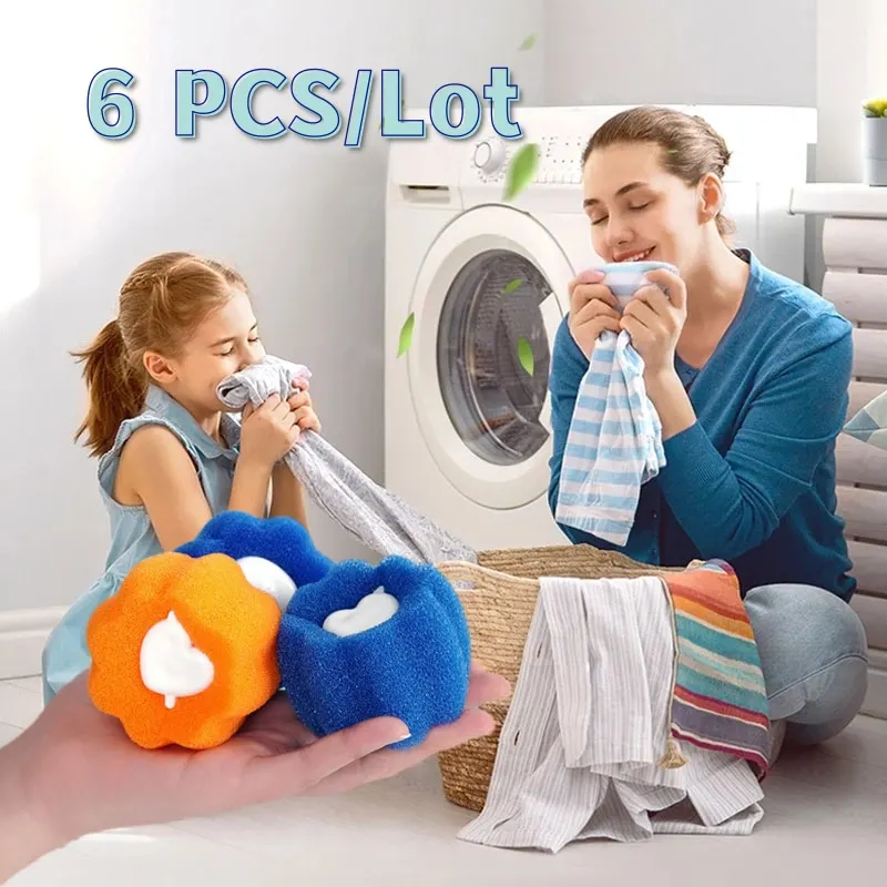 

New 6 Pcs/Lot Magic Laundry Ball Kit Pet Hair Remover for Clothes Anti-Winding for Washing Machine Reusable Lint Remover Pet Hai