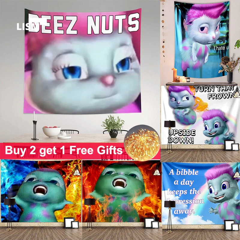 Настенный гобелен с забавным мультяшным мемом украшение для комнаты в стиле